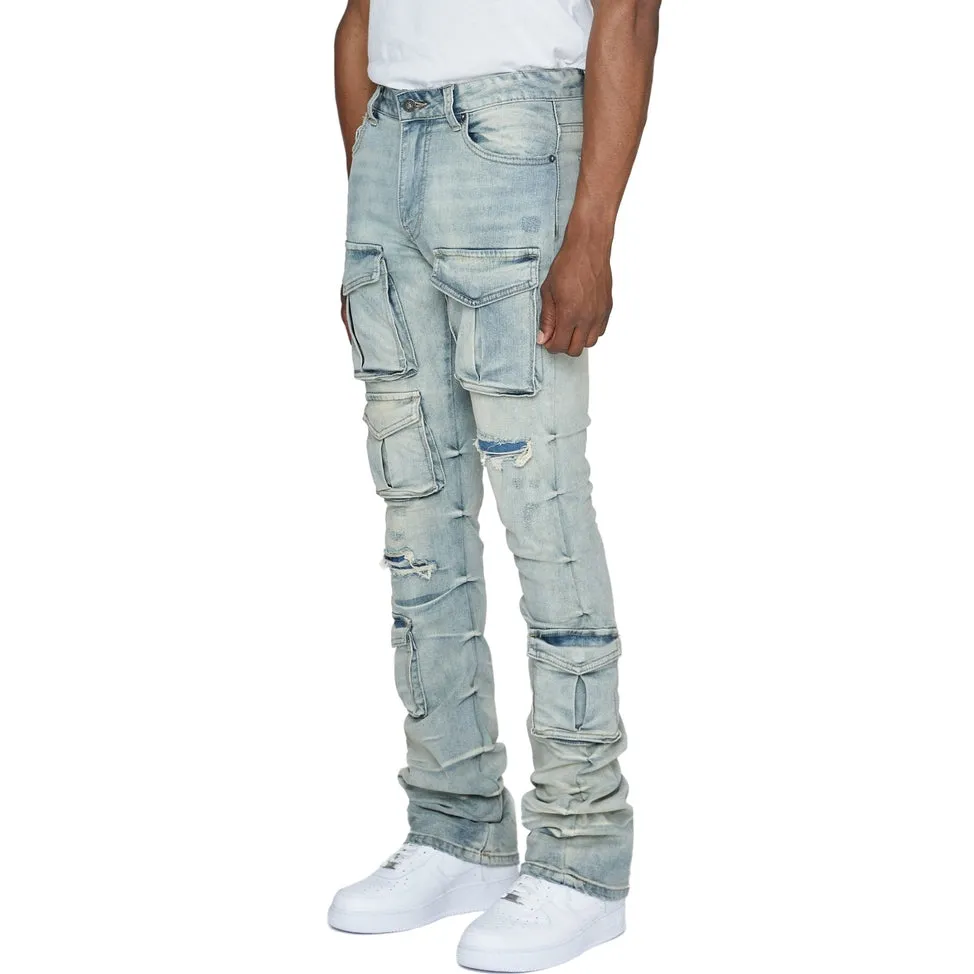 Stacked Utility Jeans - Industrial Blue