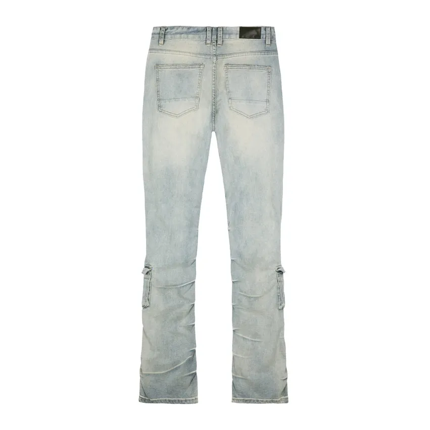 Stacked Utility Jeans - Industrial Blue