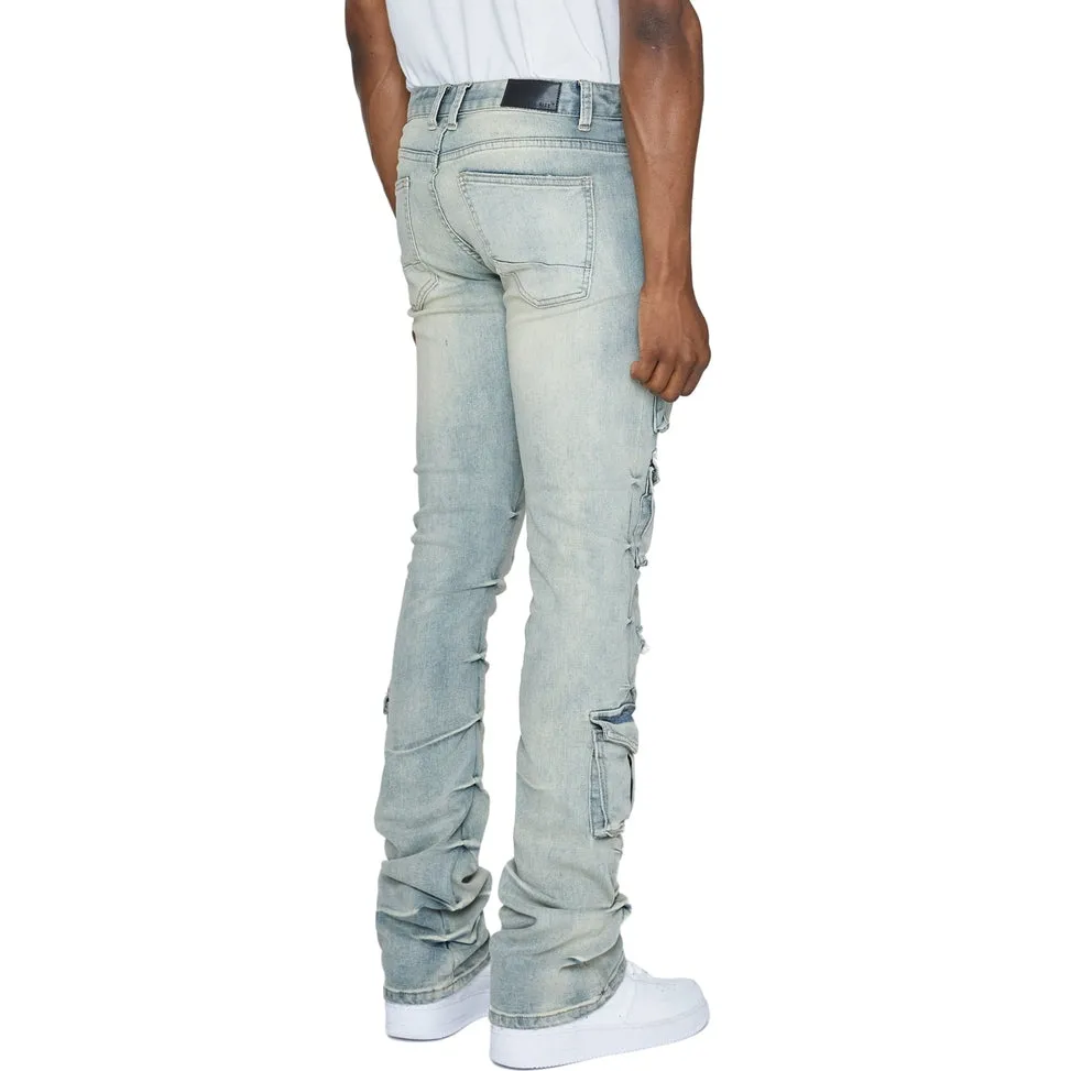 Stacked Utility Jeans - Industrial Blue