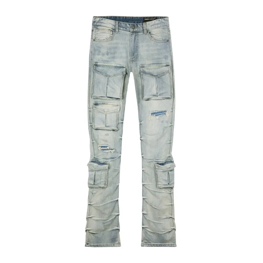 Stacked Utility Jeans - Industrial Blue