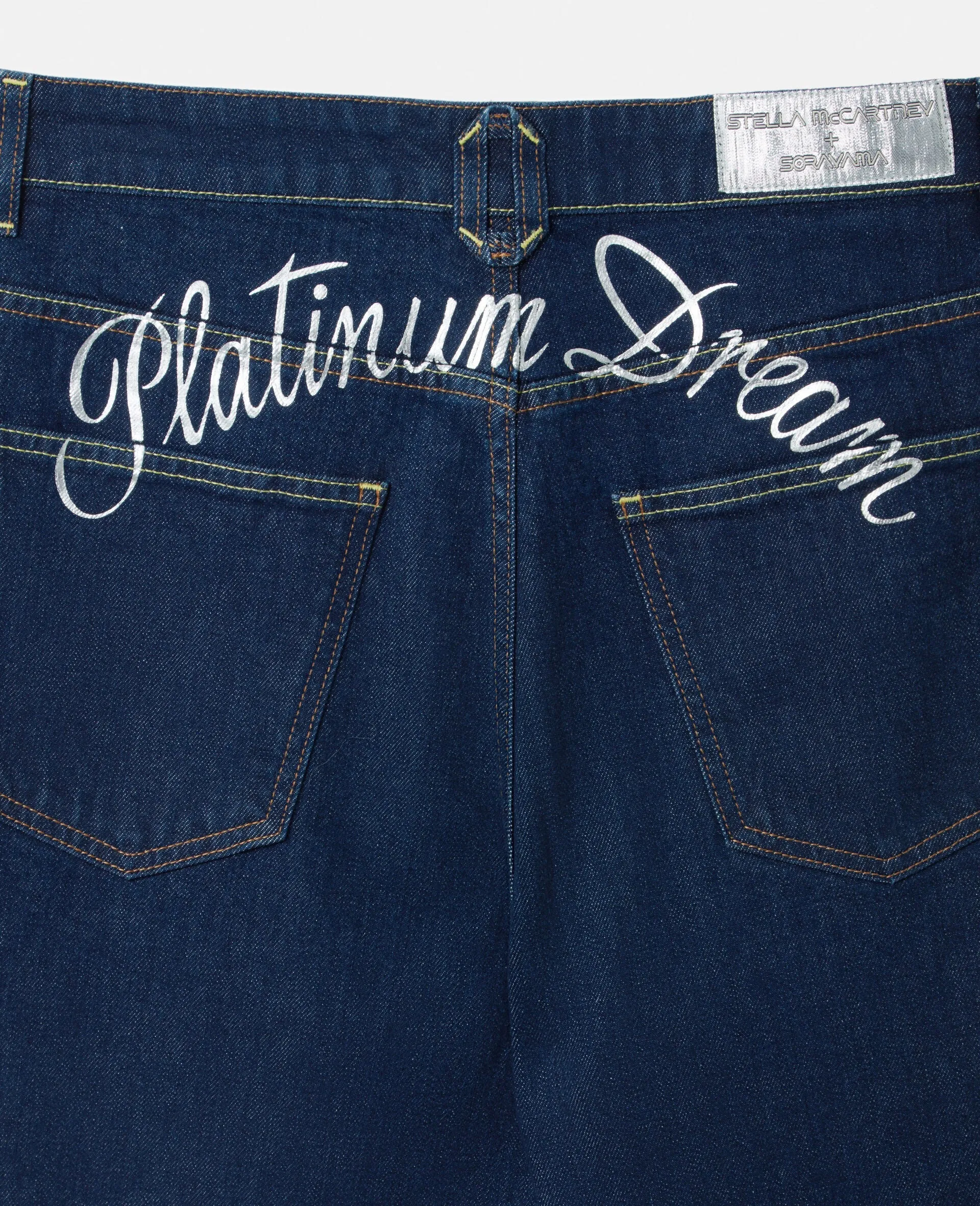 Stella McCartney   Sorayama Platinum Dream Embroidered Mid-Rise Straight-Leg Denim Jeans