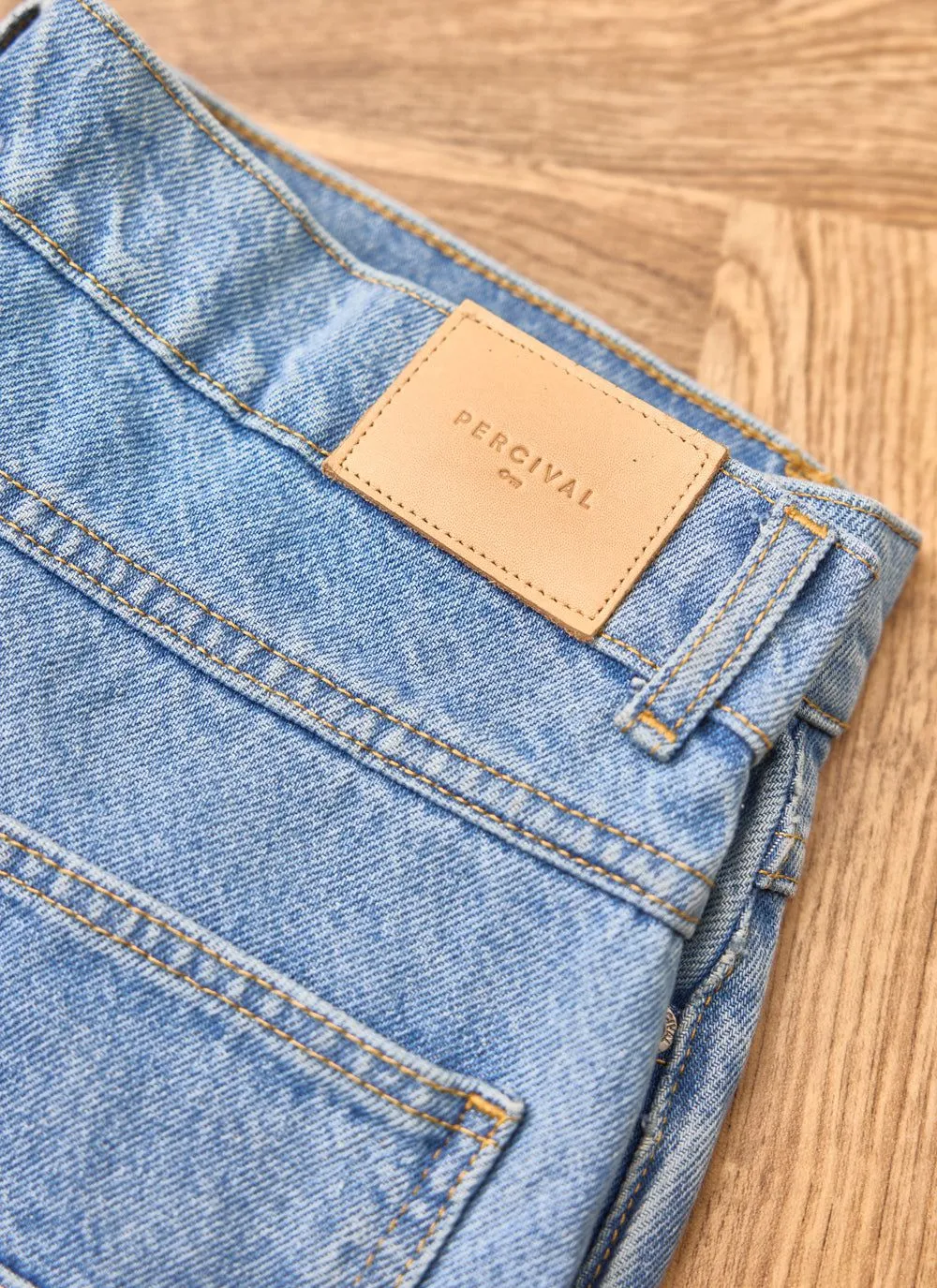 Straight Leg Denim Jeans | Cotton | Light Wash Blue