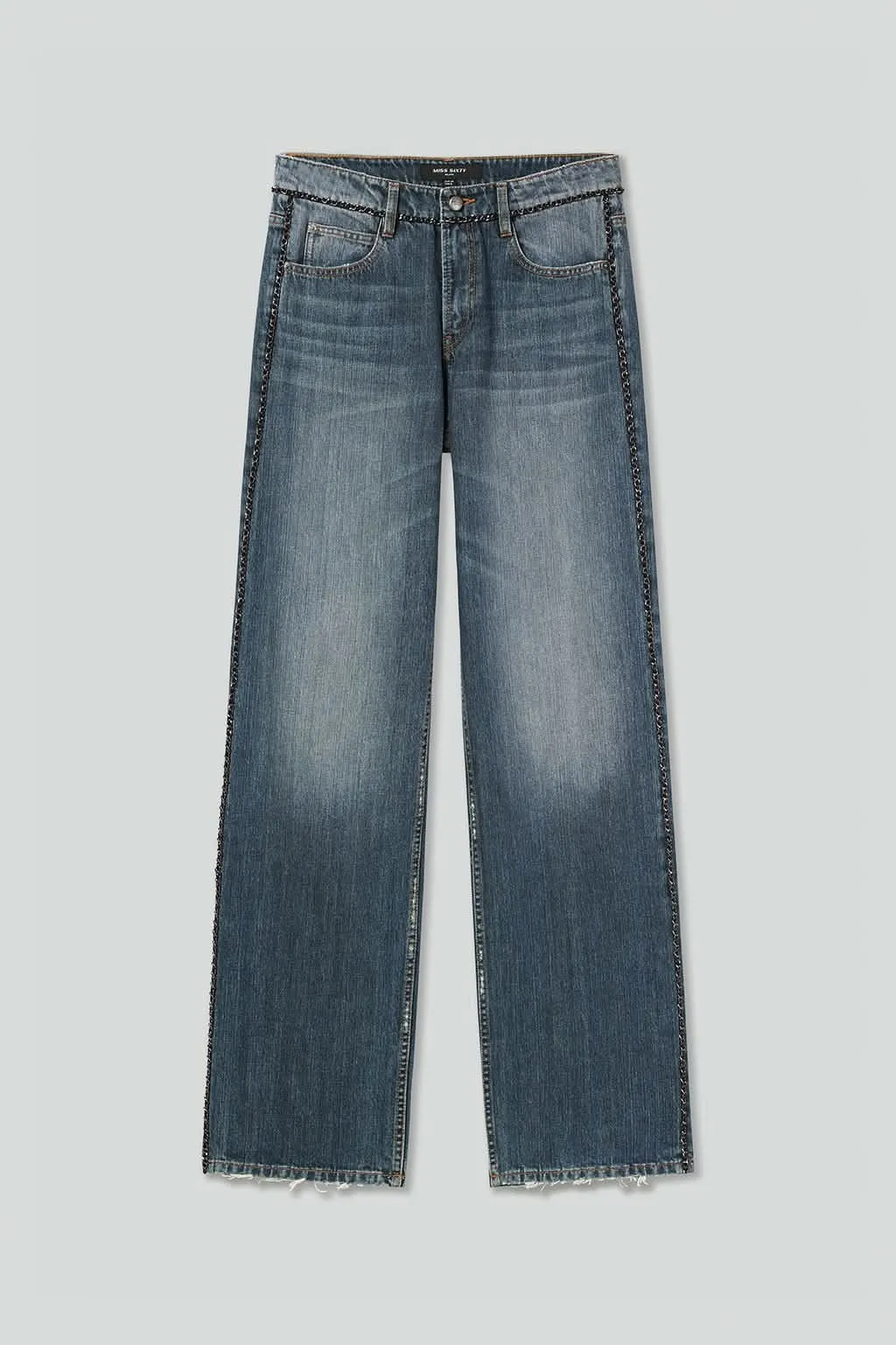 Straight-Leg Jeans With Chain