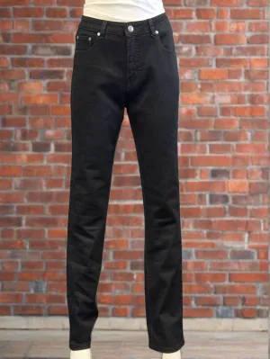 Stretch Cotton Denim 5 Pocket Jean - Black