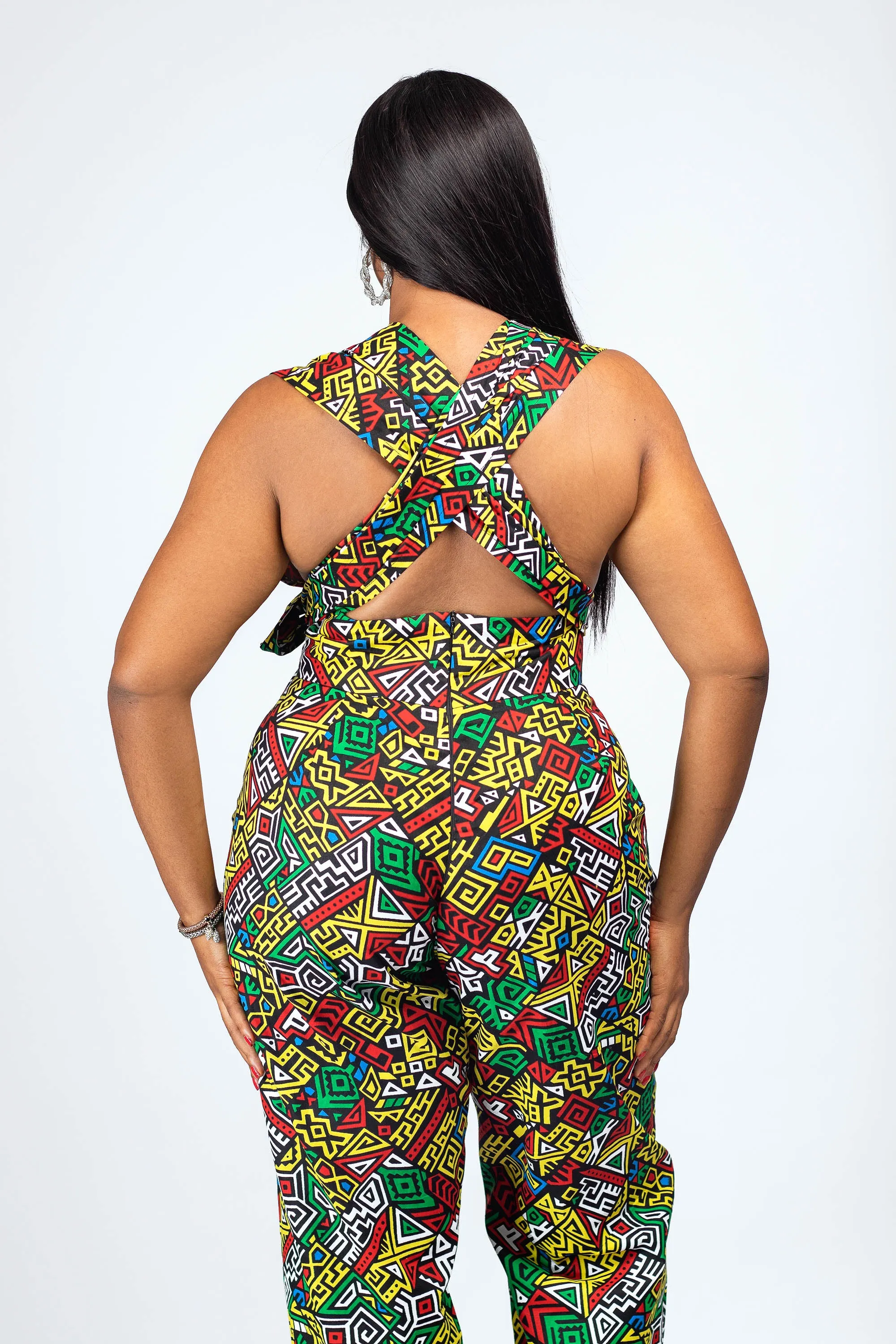 SUMBO AFRICAN PRINT INFINITY JUMPSUIT