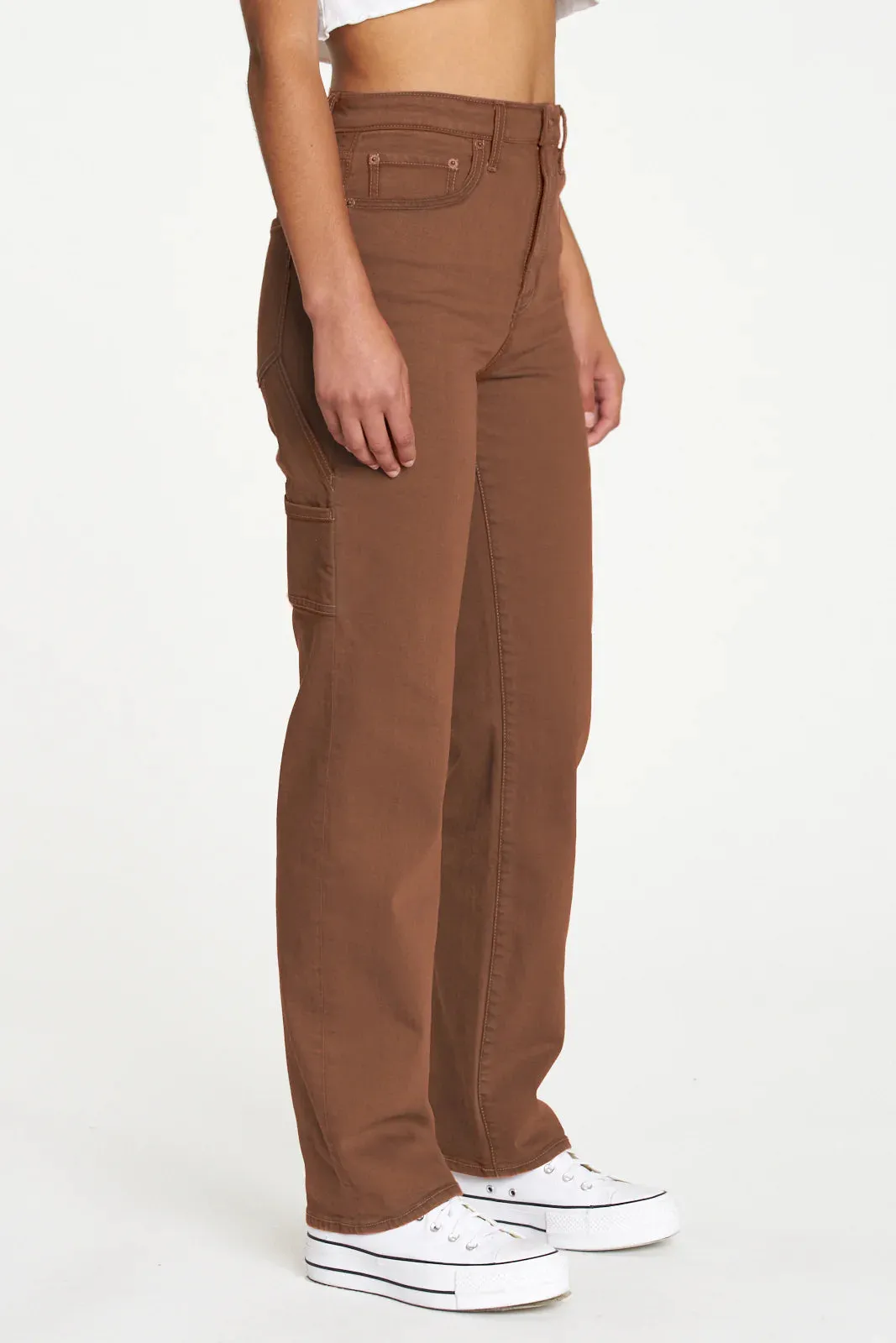 Sundaze Carpenter High Rise Utility Jean ~ Caramel