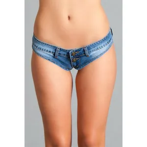 Suns Out Buns Out Denim Booty Shorts Blue Medium