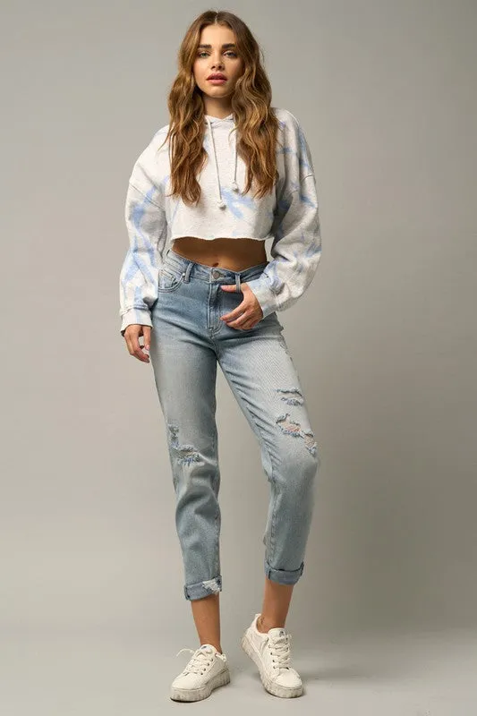 TEEK - Medium Distressed Girlfriend Jeans