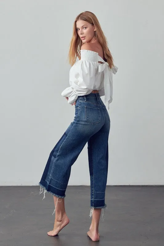 TEEK - Mid Rise Crop Flare Jeans