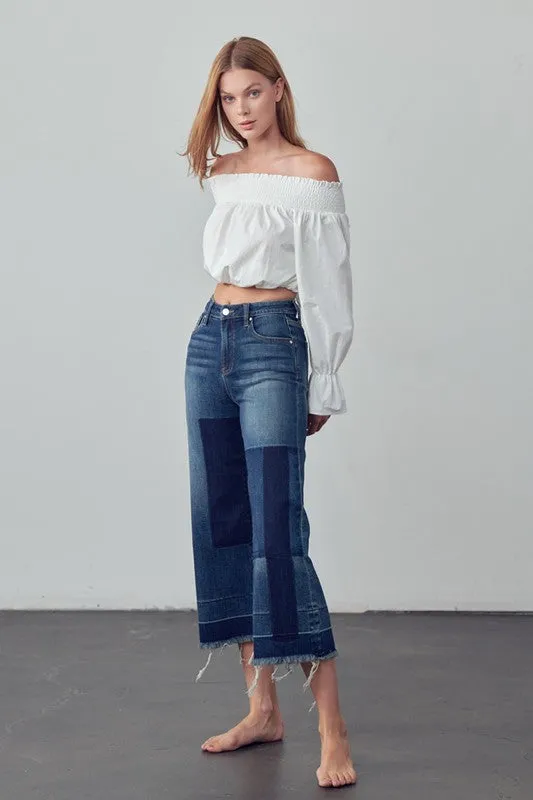 TEEK - Mid Rise Crop Flare Jeans