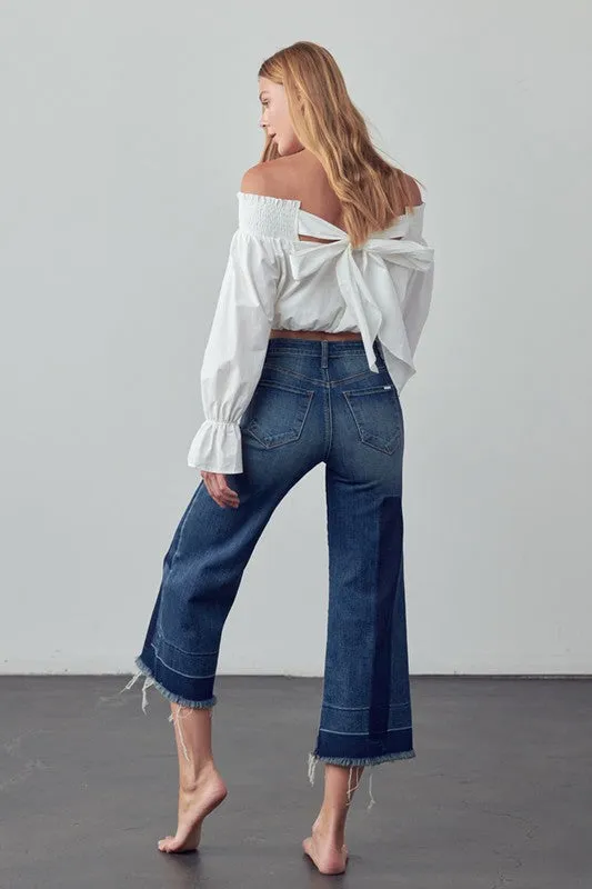 TEEK - Mid Rise Crop Flare Jeans