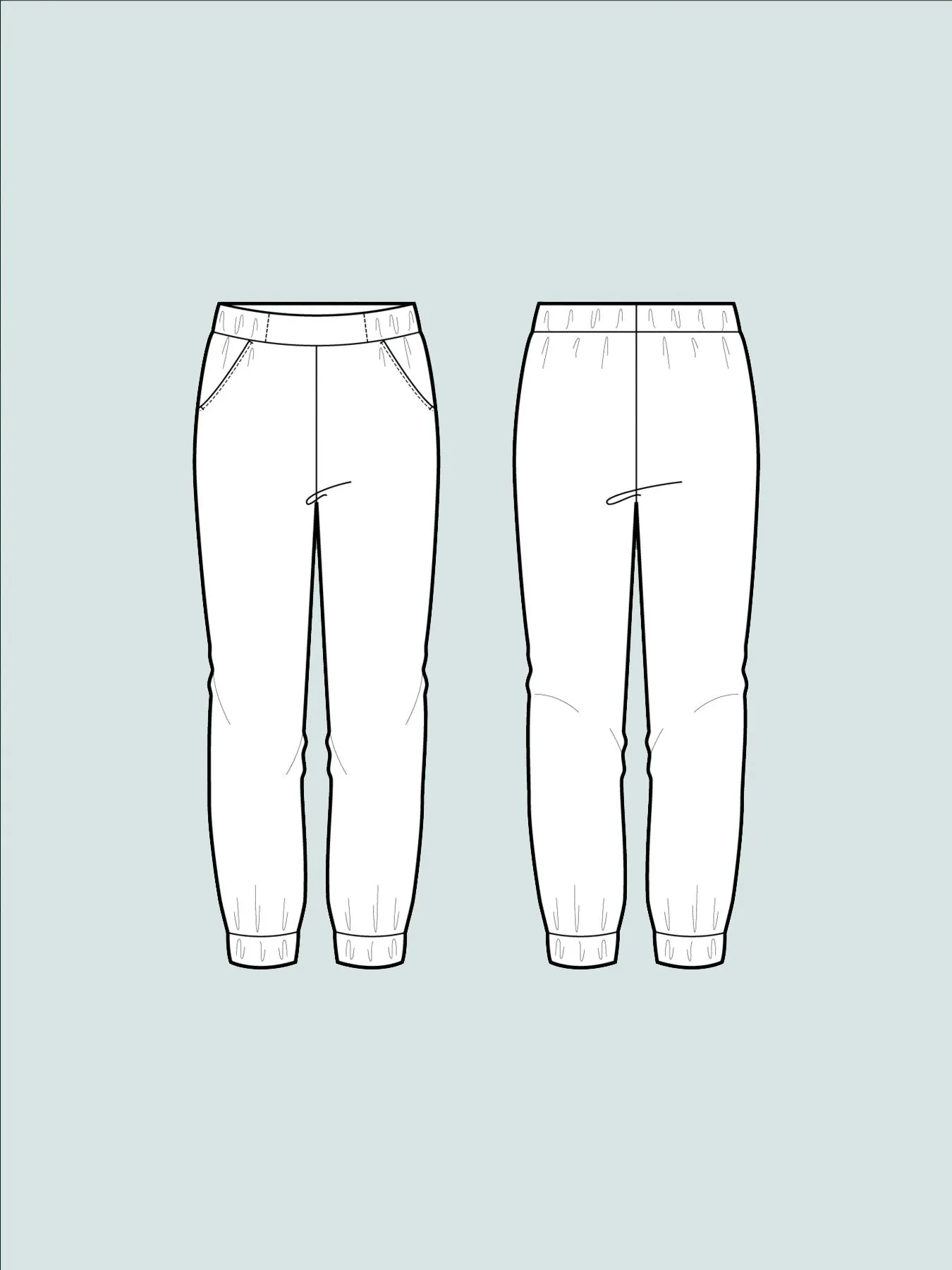 THE ASSEMBLY LINE • Almost Long Trousers Sewing Pattern (XL - 3XL)