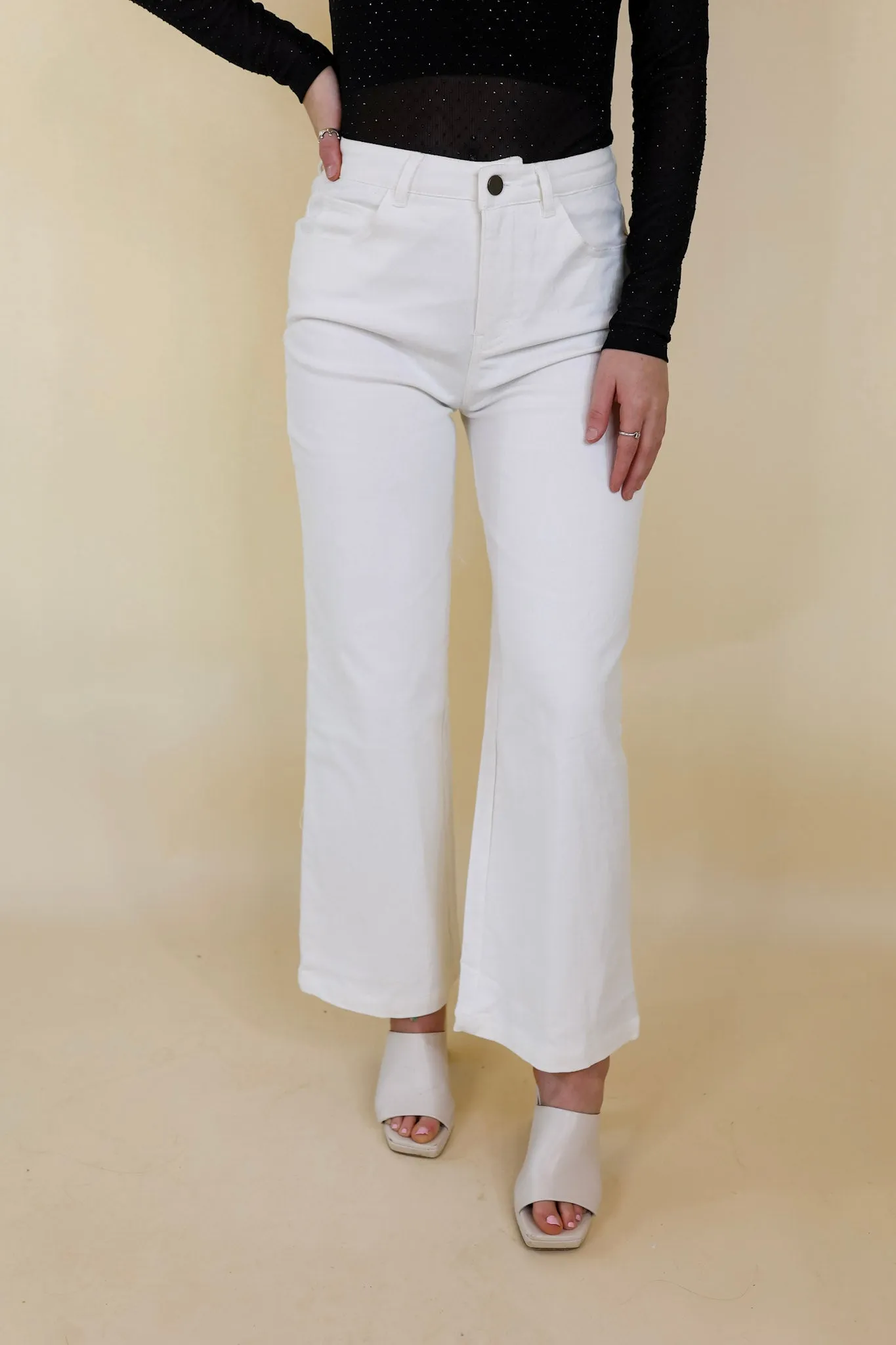 The Best Cropped Wide Leg Jeans in White