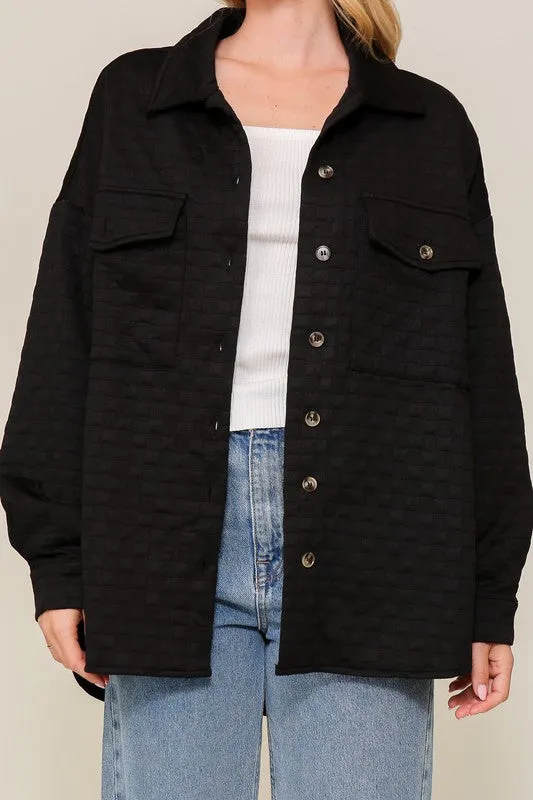 The Coziest Quilted Button Down Long Sleeve Jacket