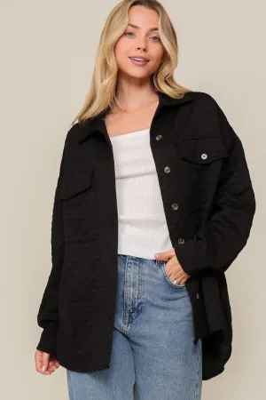 The Coziest Quilted Button Down Long Sleeve Jacket