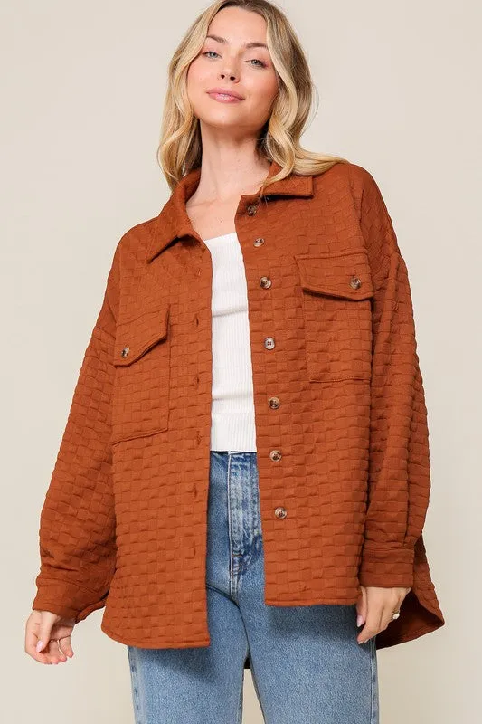 The Coziest Quilted Button Down Long Sleeve Jacket