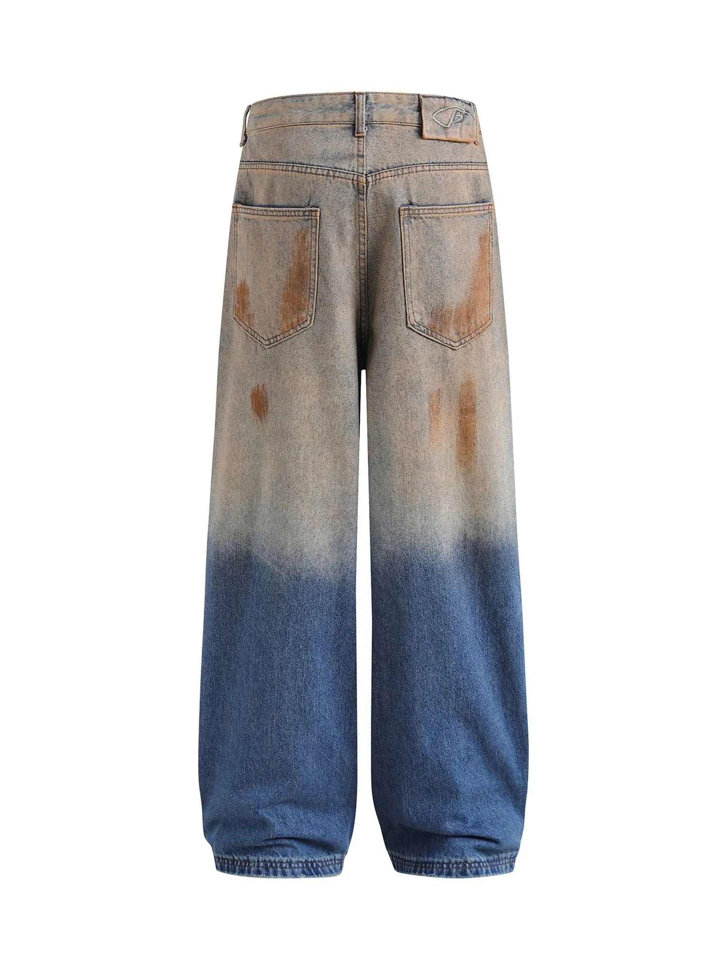 Thesupermade Retro Ripped Washed Patina Street Hip-Hop Jeans