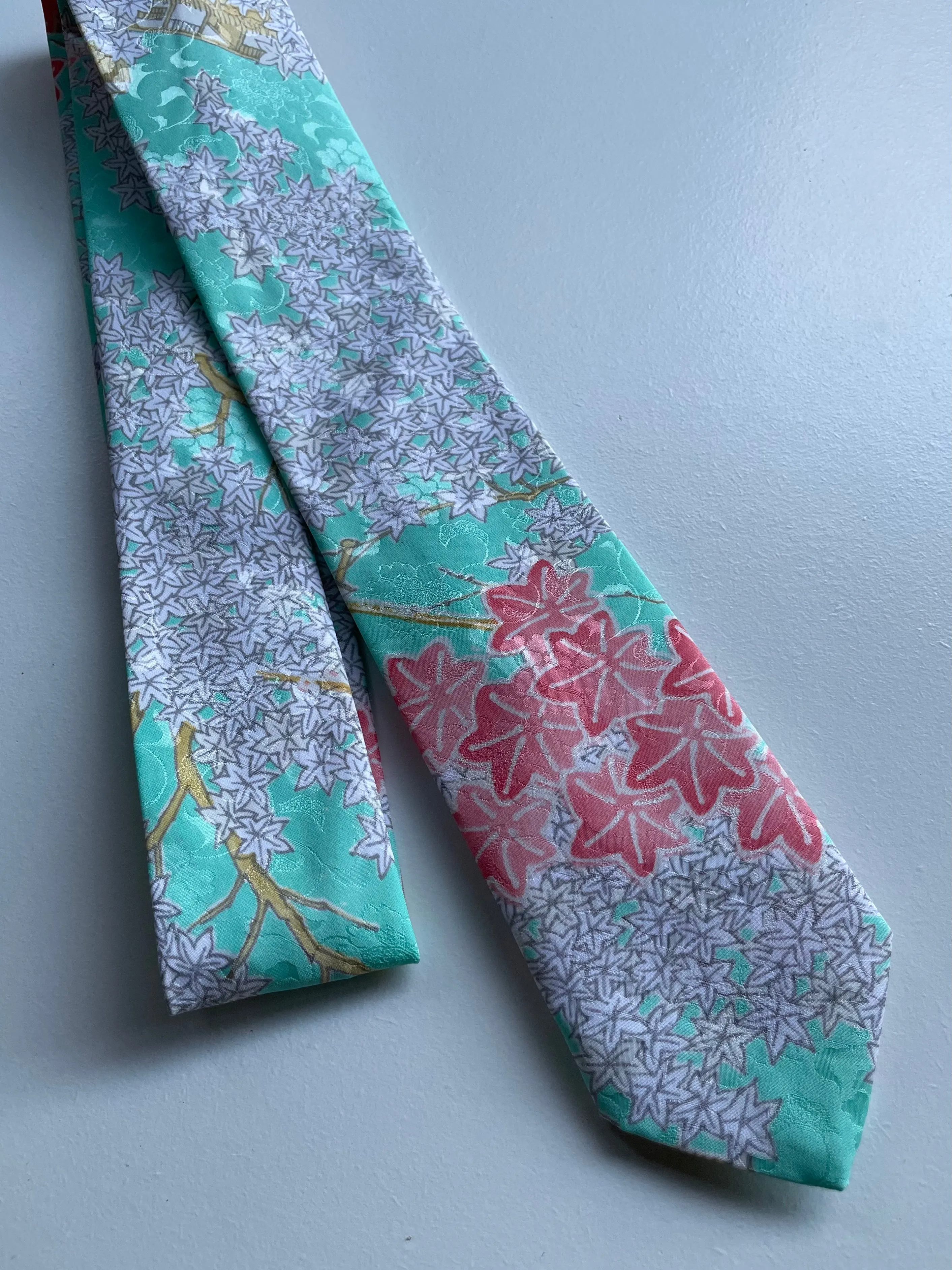 Turquoise and Maple Necktie