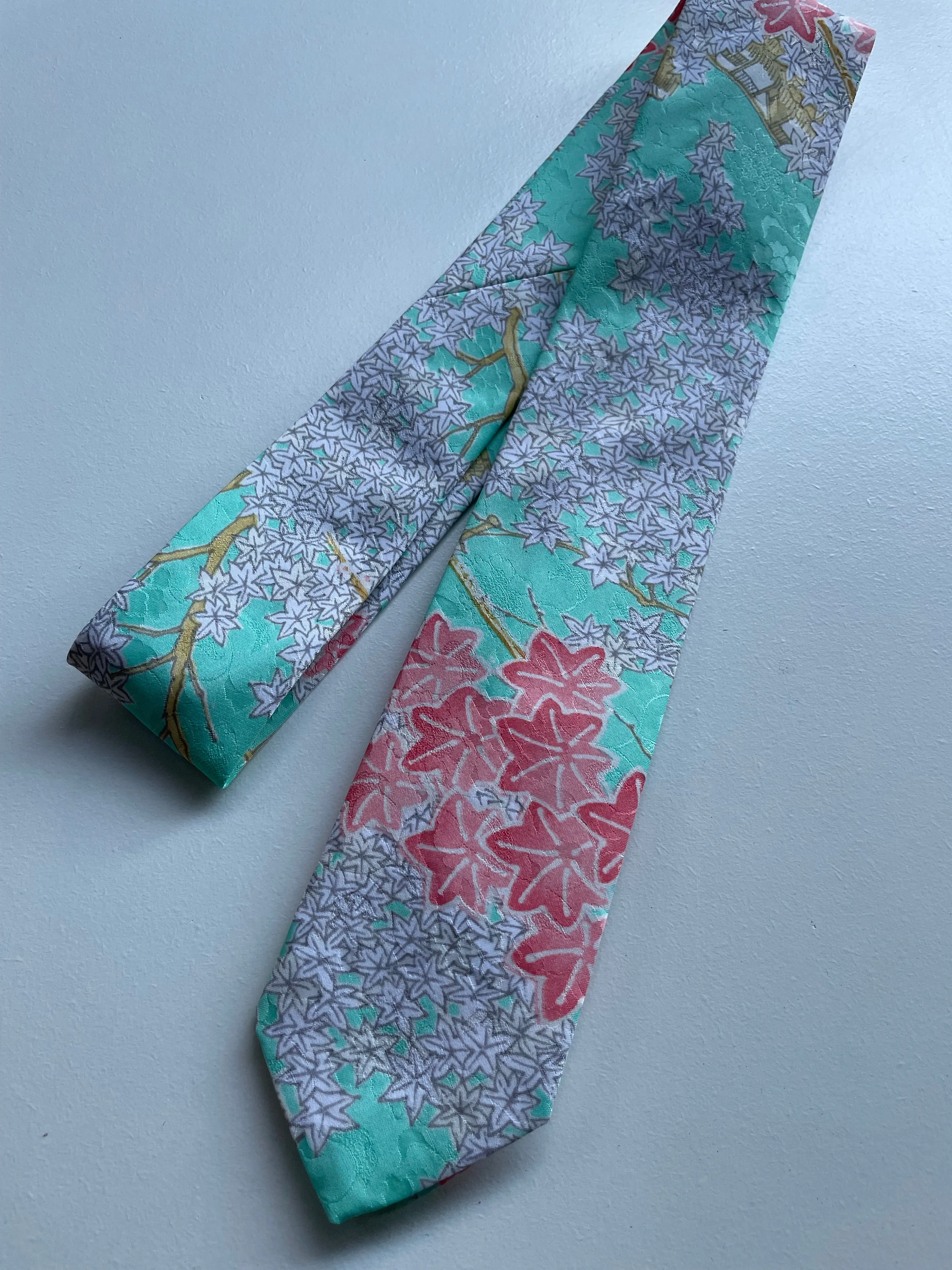 Turquoise and Maple Necktie