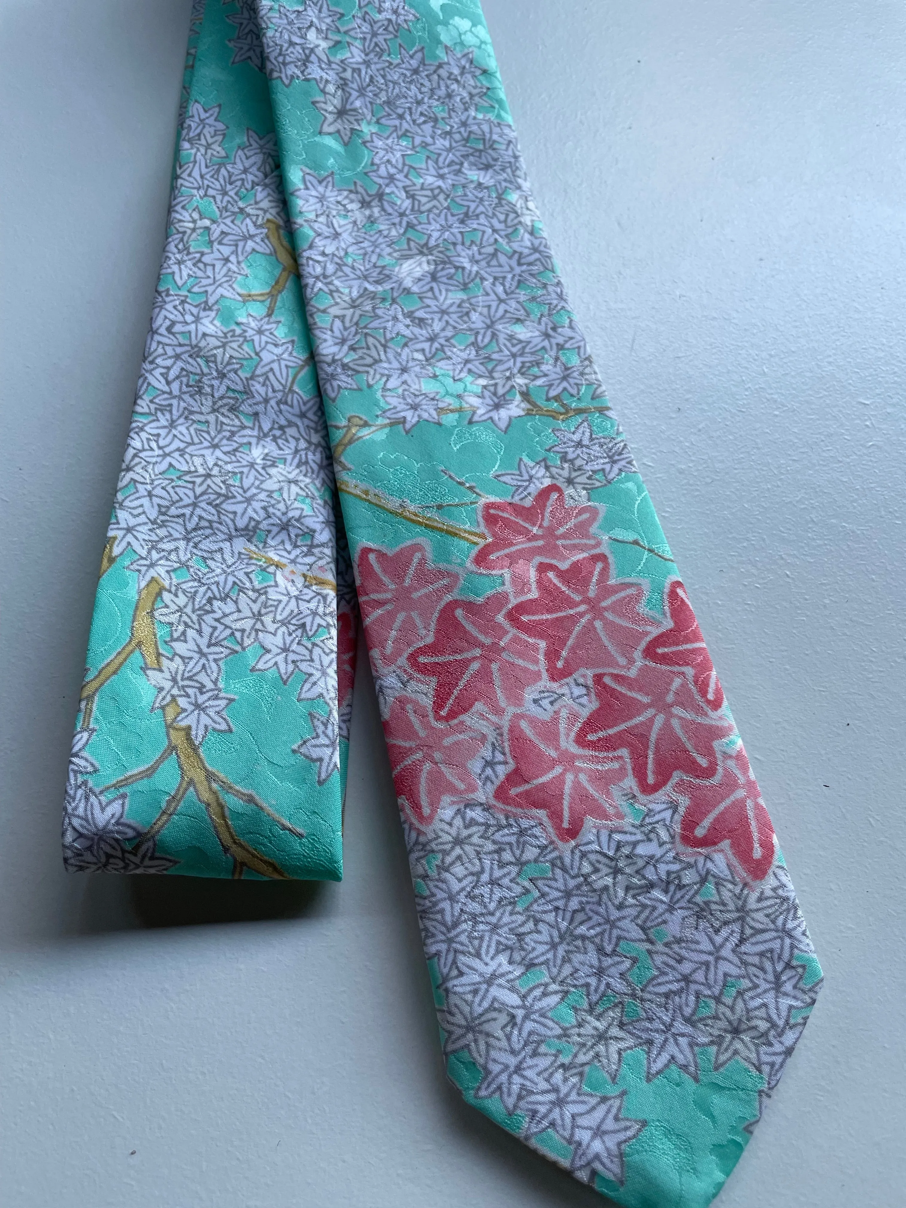 Turquoise and Maple Necktie