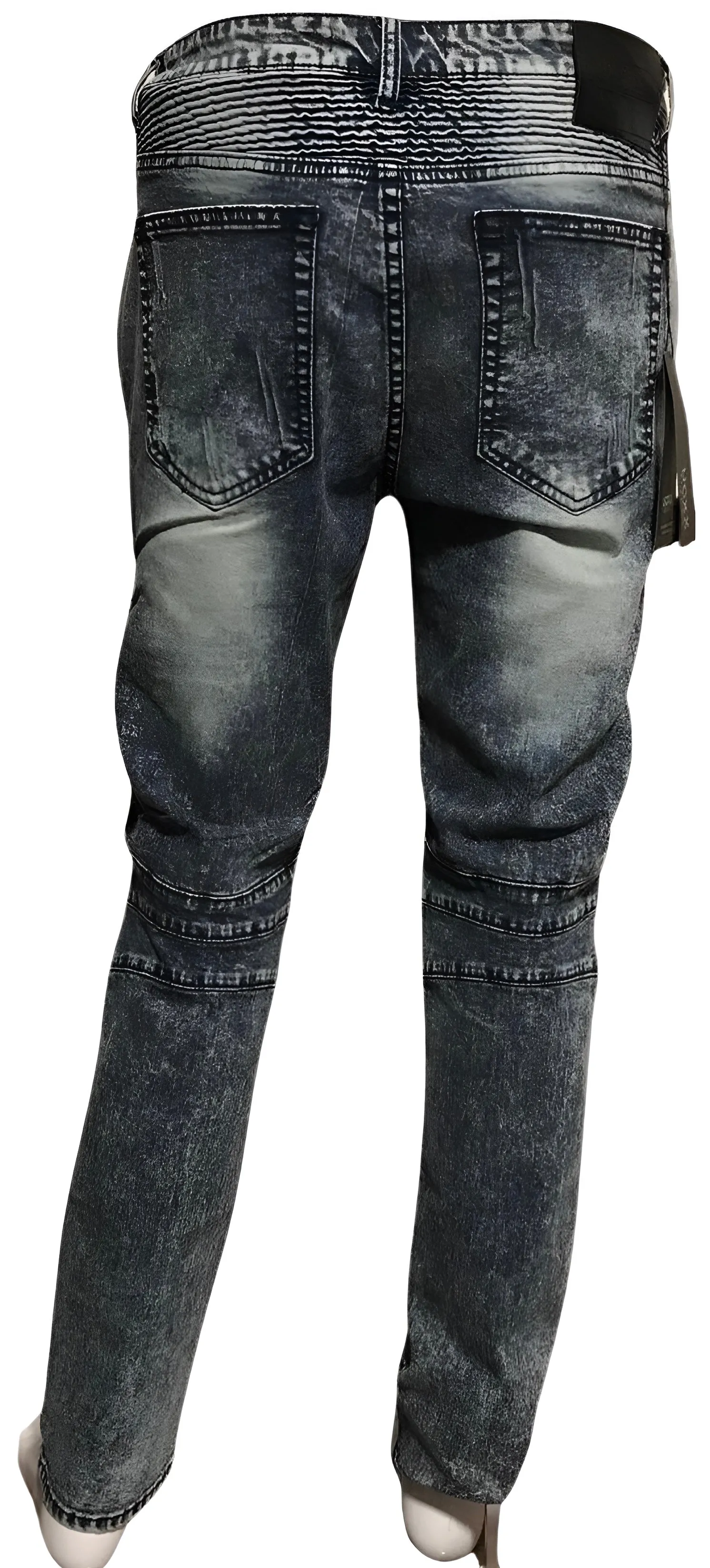 ^UCXX^ (BLUE) MOTO ZIP DESIGNER DENIM JEANS