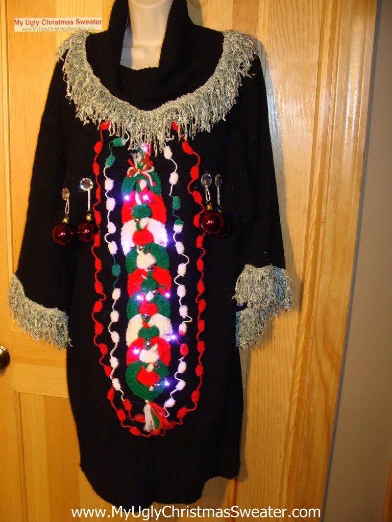 Ugly Christmas Sweater Party Tacky Dress with Lights (d34)