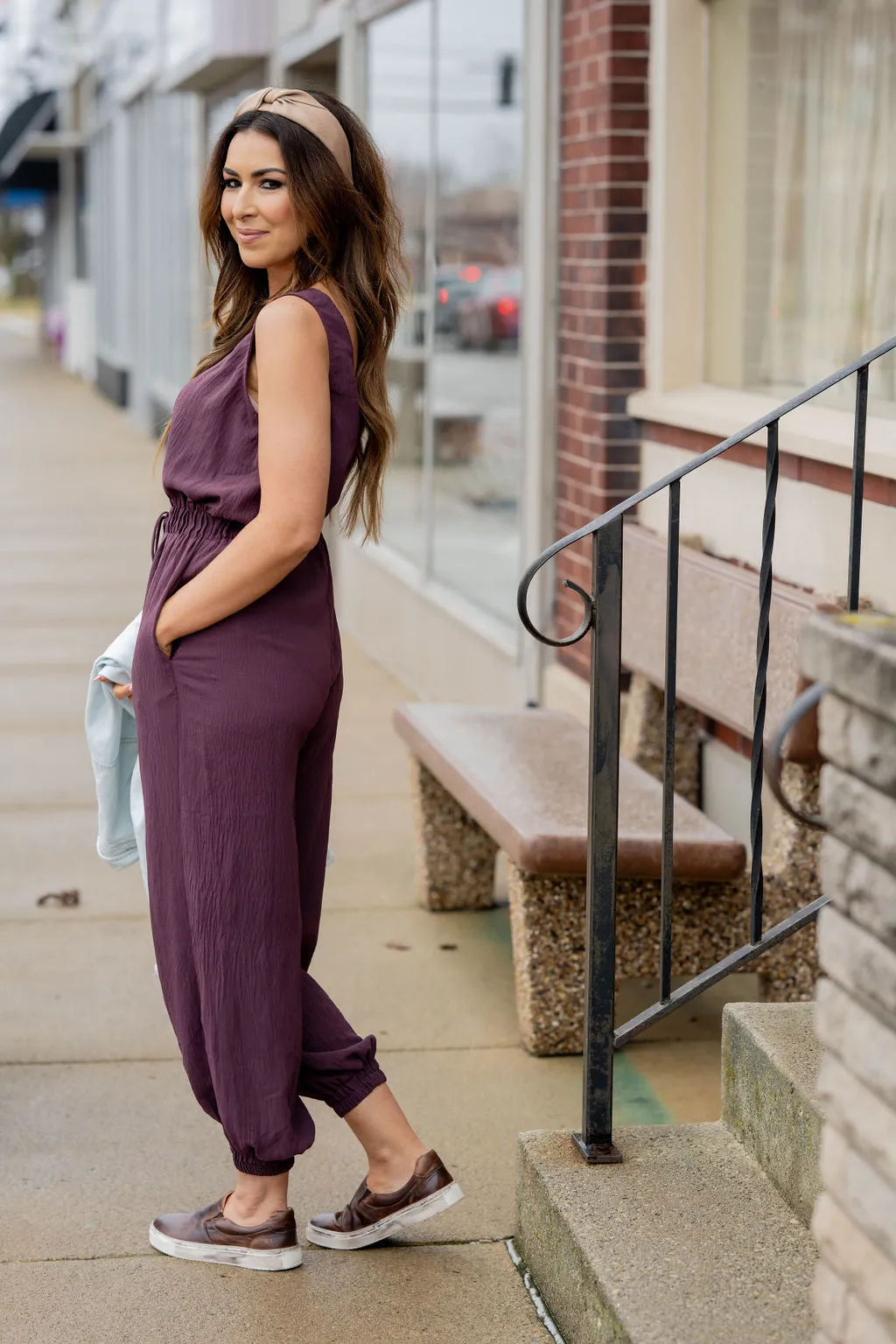 V Back Jogger Jumpsuit