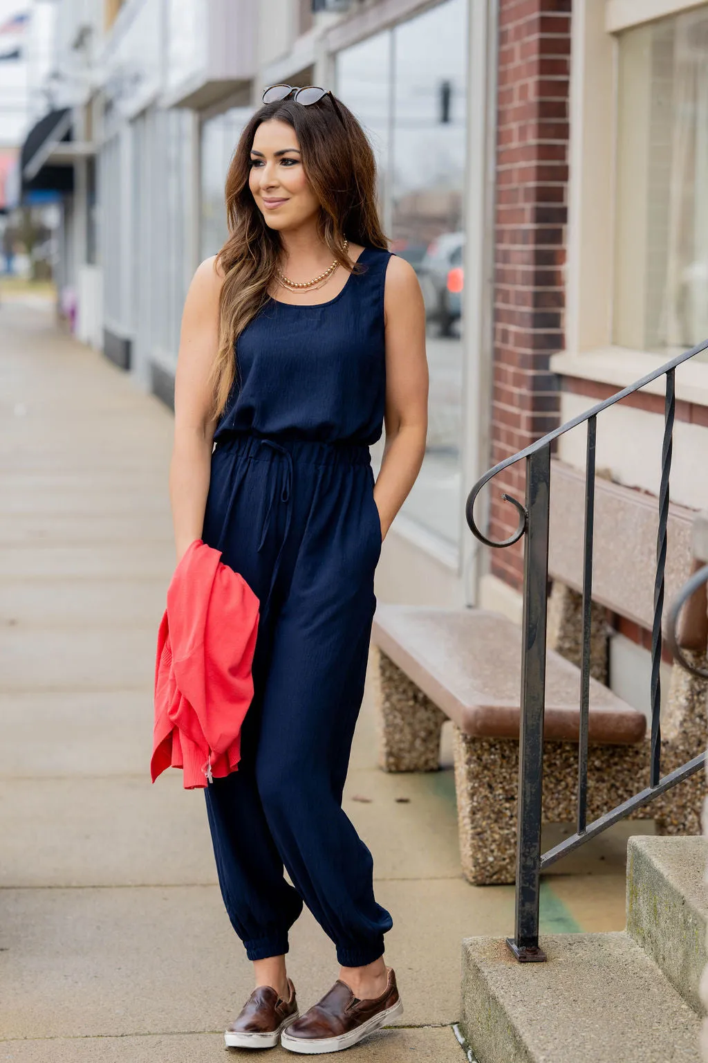 V Back Jogger Jumpsuit