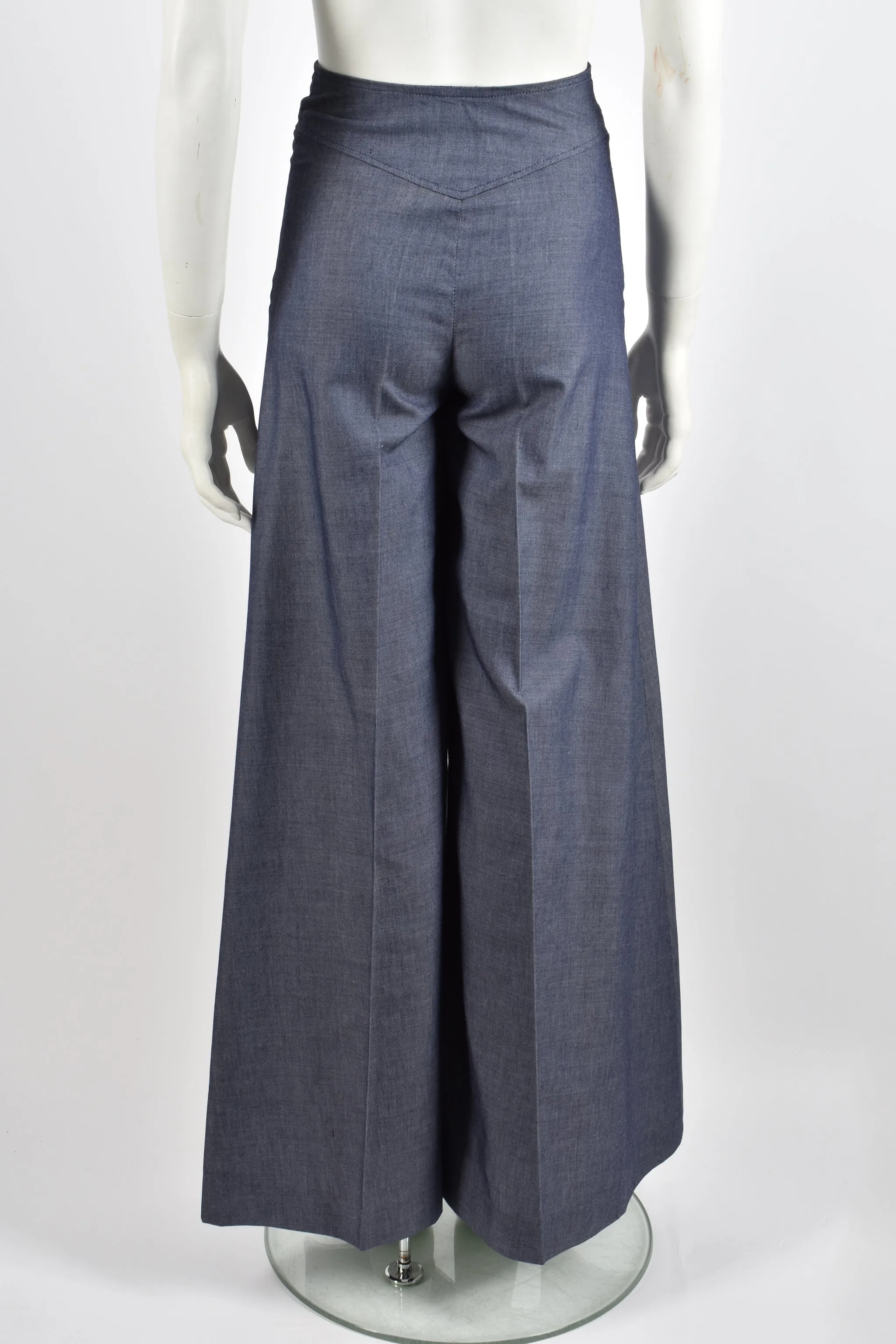 VINTAGE 1970s flared denim trousers S