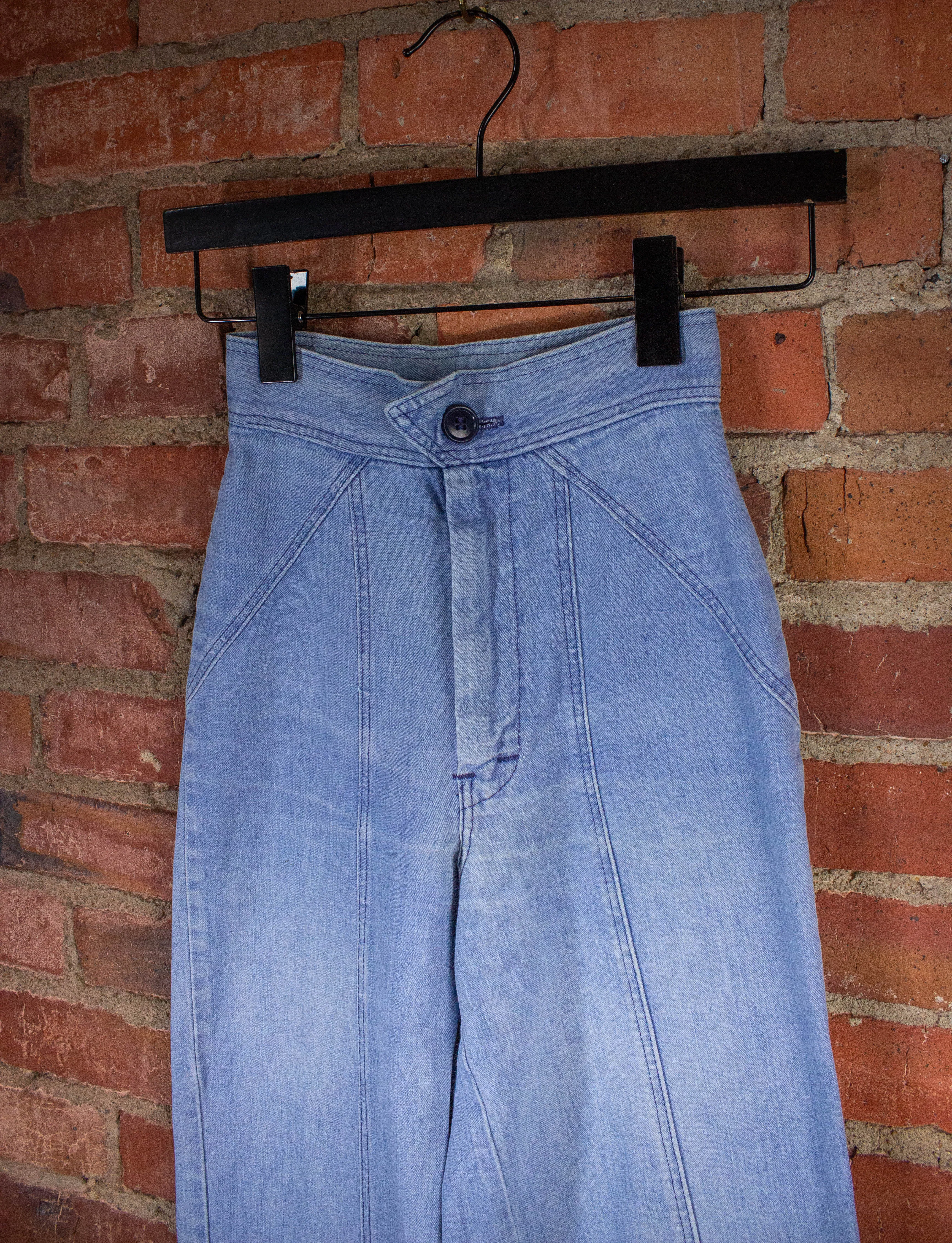 Vintage Bell Bottom Denim Jeans 70s Light Wash 20x31