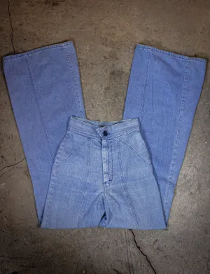 Vintage Bell Bottom Denim Jeans 70s Light Wash 20x31