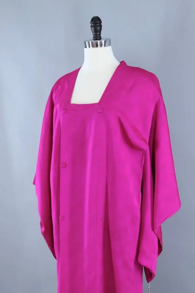 Vintage Magenta Pink Silk Kimono Jacket