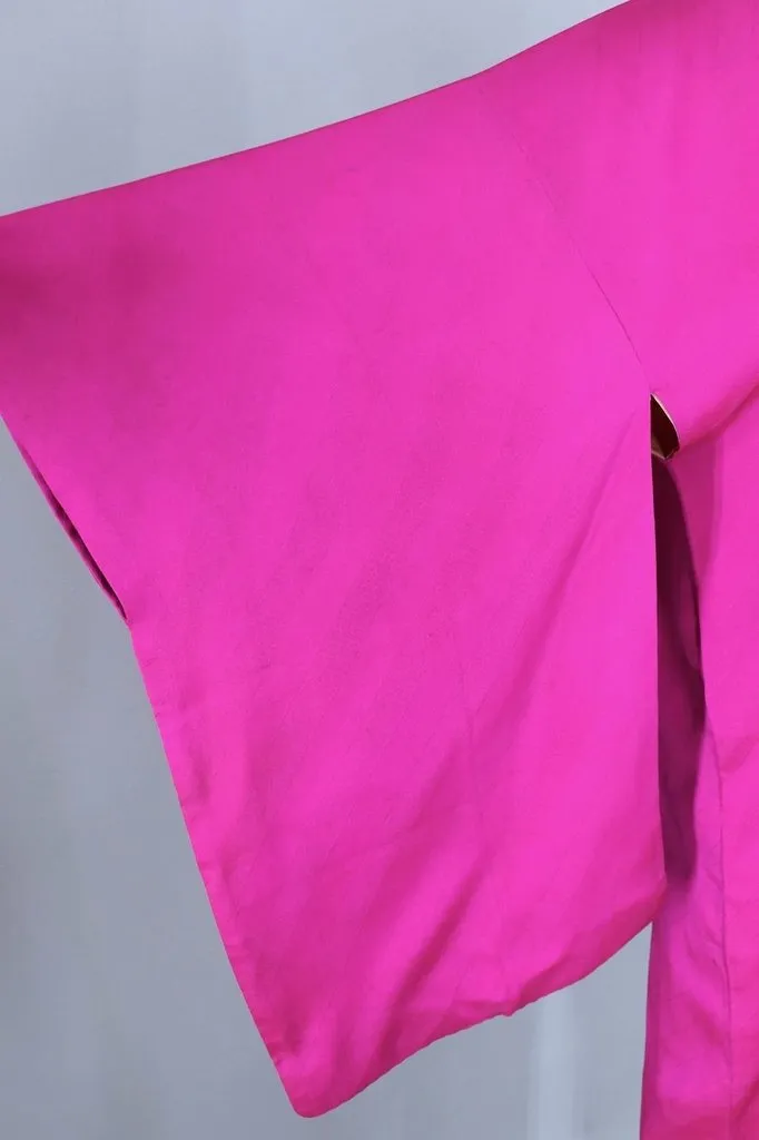 Vintage Magenta Pink Silk Kimono Jacket