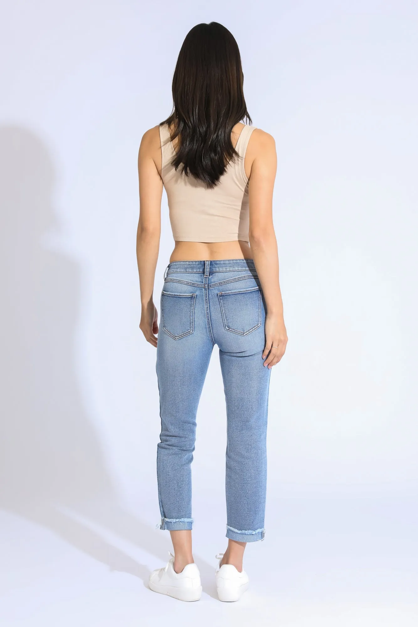 Vintage Revival Cropped Jeans - Medium Indigo