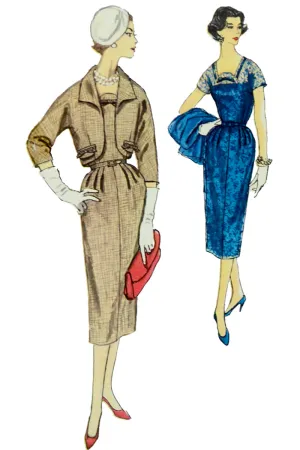 Vintage Simplicity 2420 Vintage 1958 Dress & Jacket Sewing Pattern