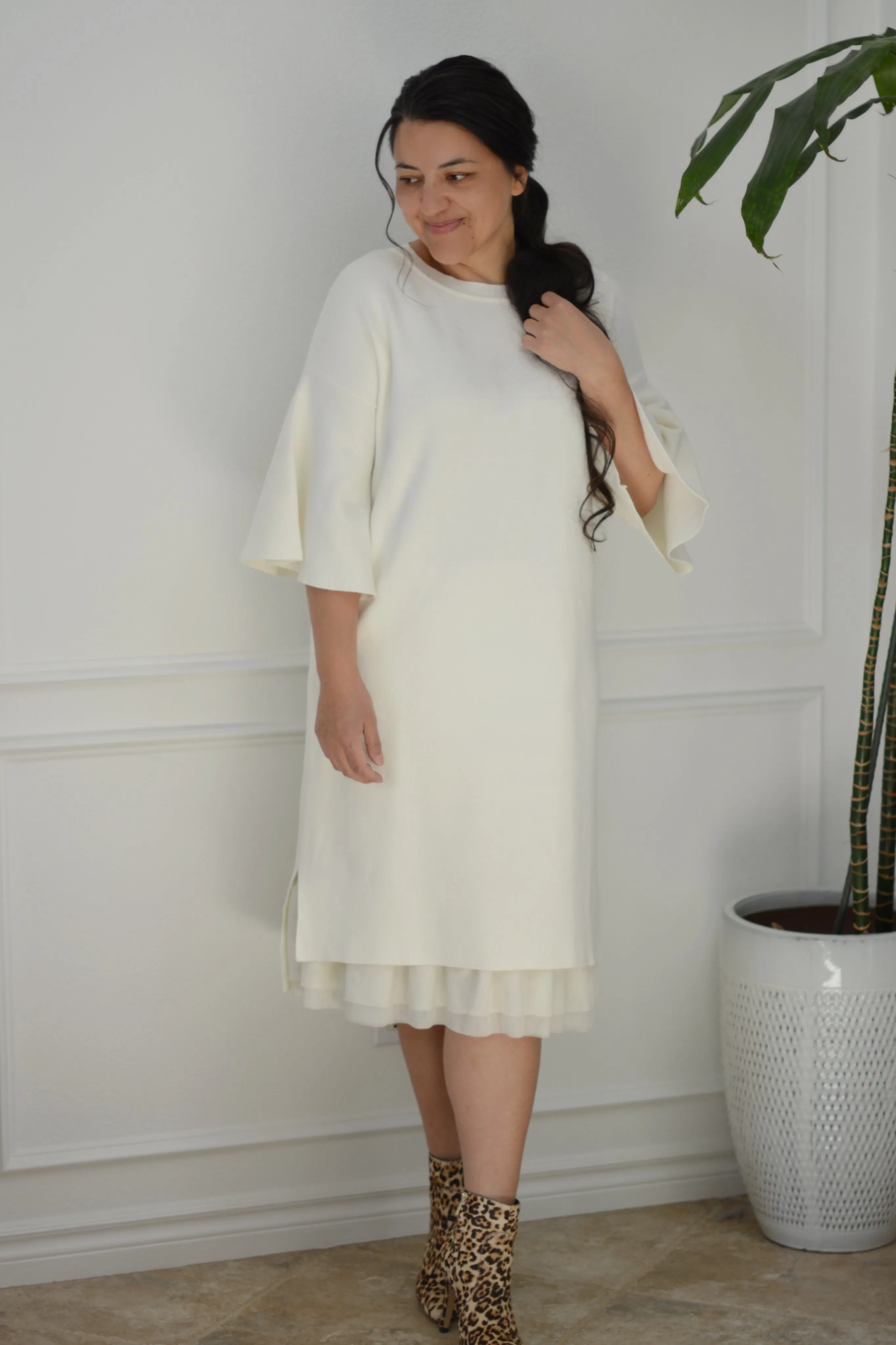 Violet Ivory Knit Dress