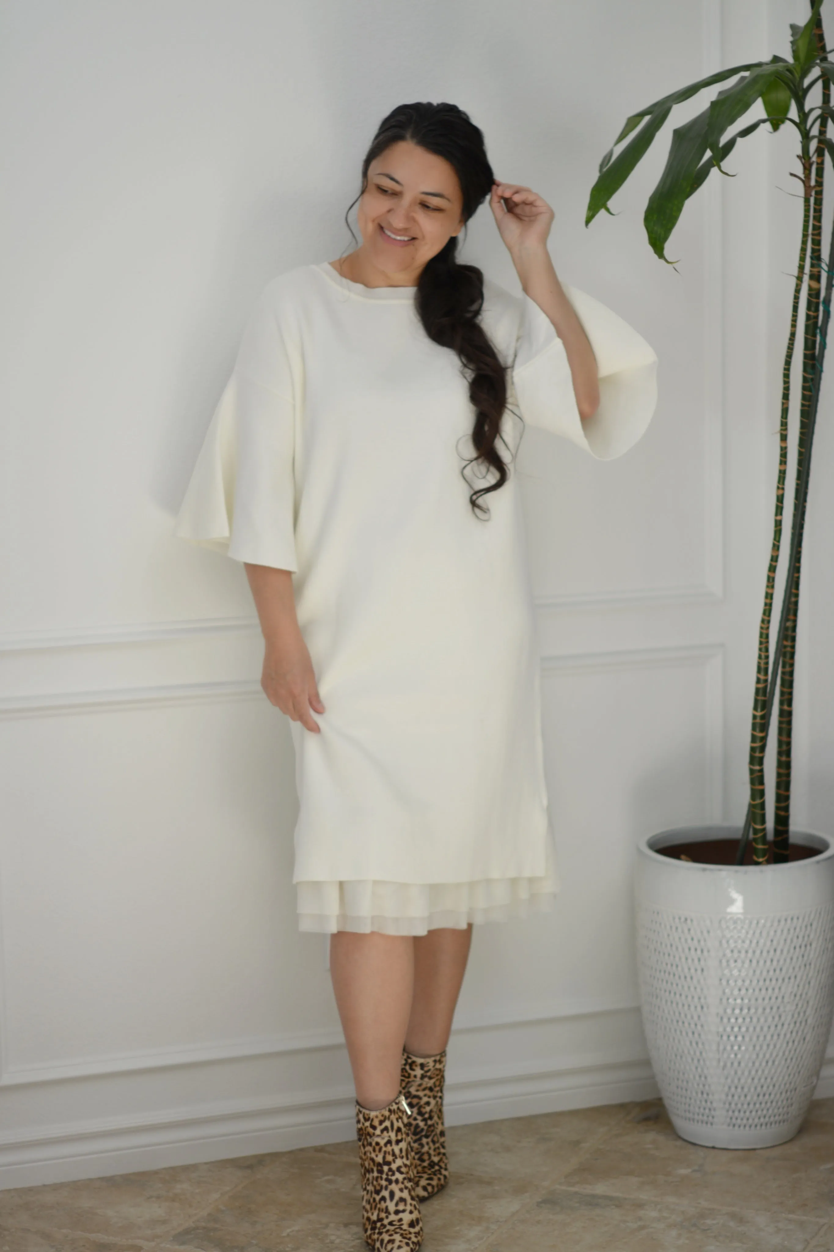 Violet Ivory Knit Dress