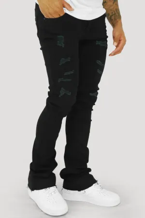 Vortex Ripped Stacked Denim (Black)