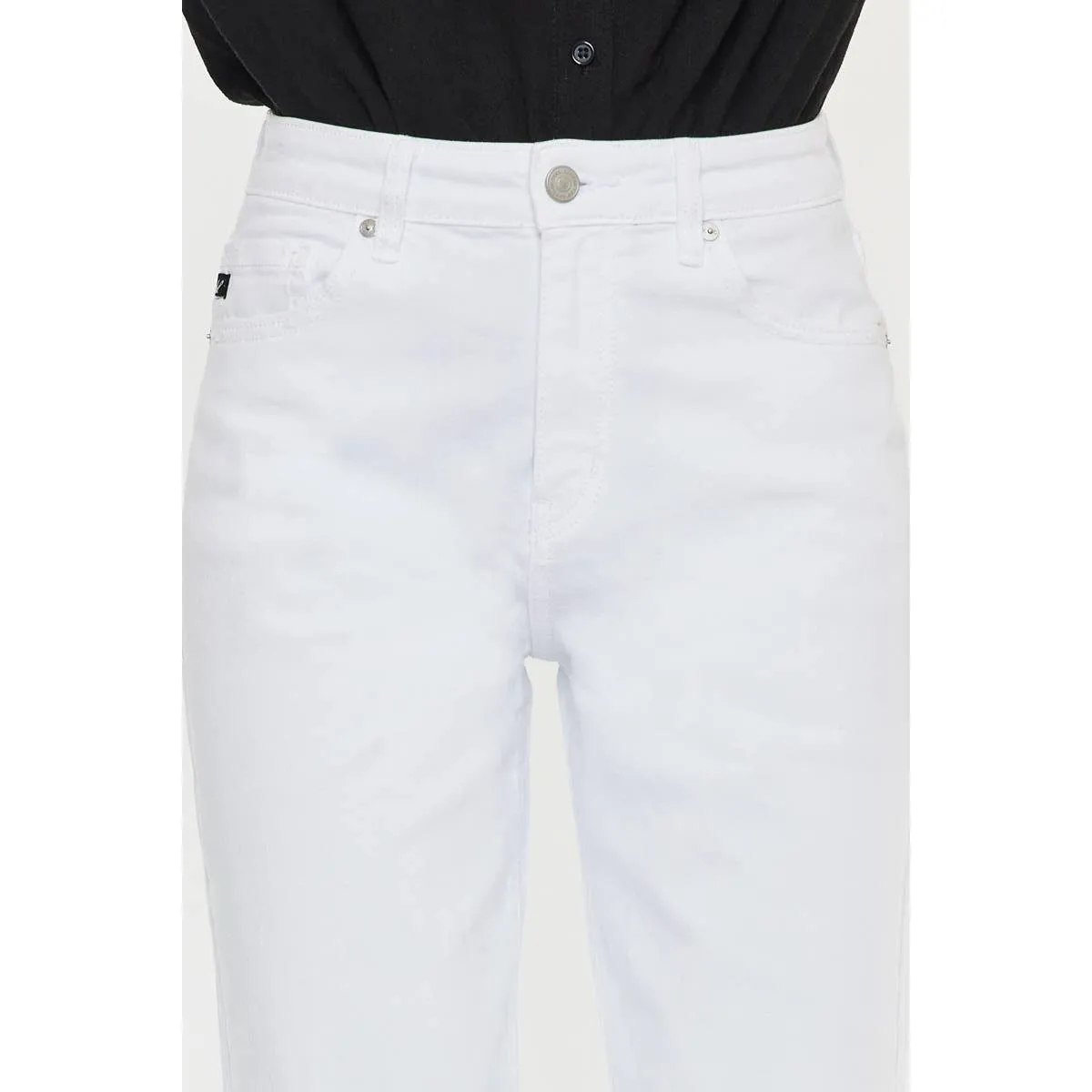 White KanCan Denim Crop Jeans