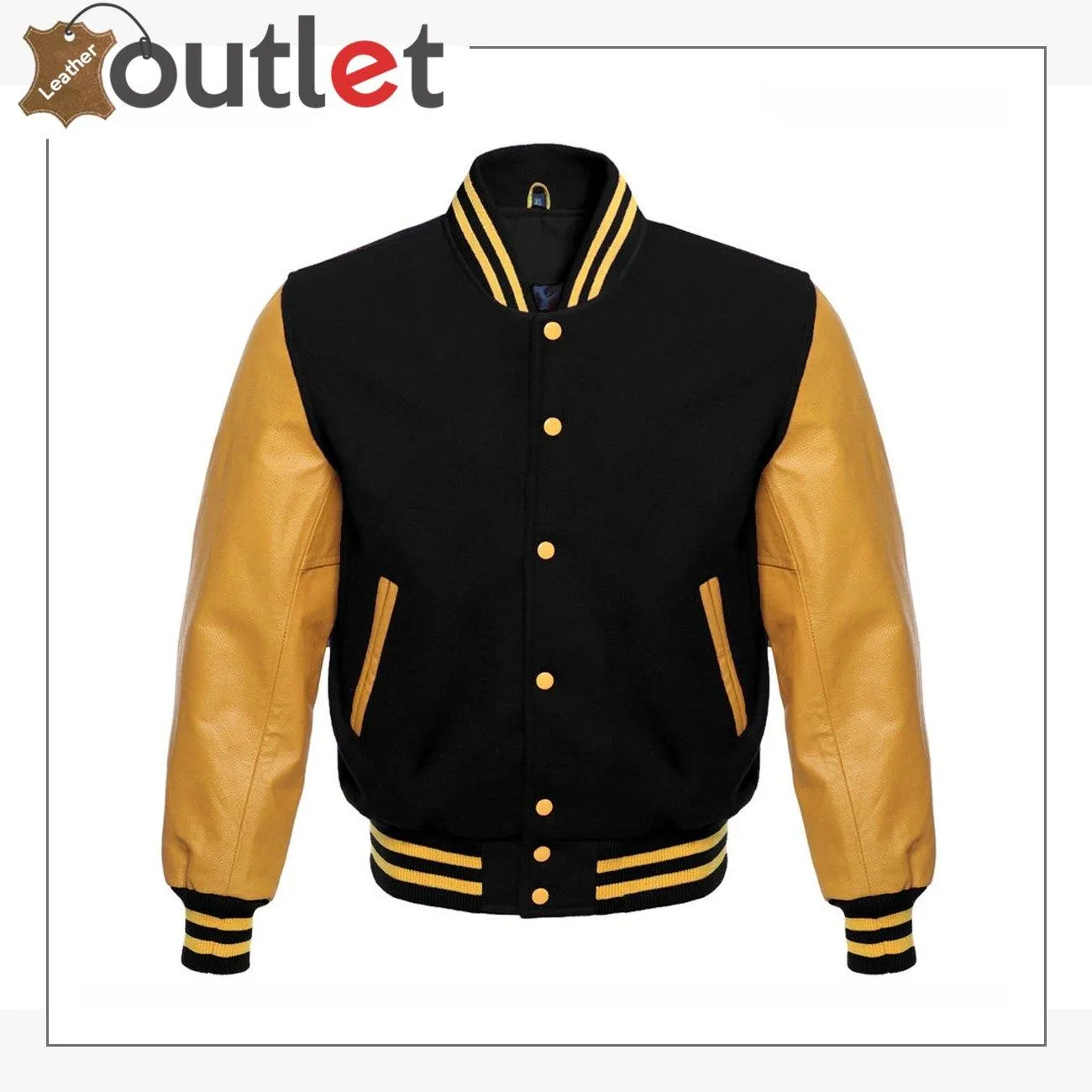 Wool Blend Baseball Leather Varsity jacket