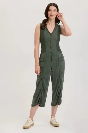 XCVI HEWITT JUMPSUIT - OLIVE GREEN - 3504HERPK