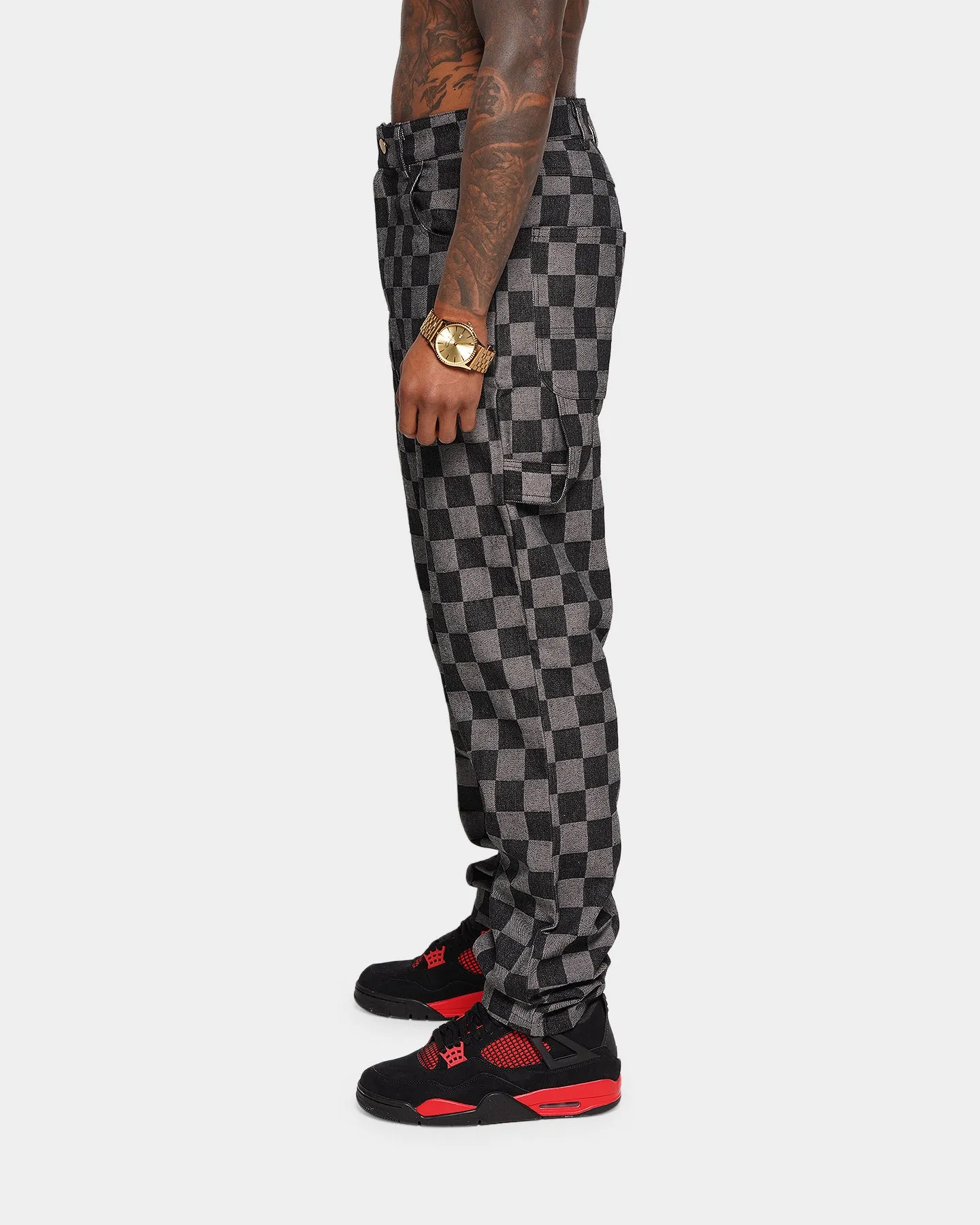 XXIII Checker Board Denim Jeans Black