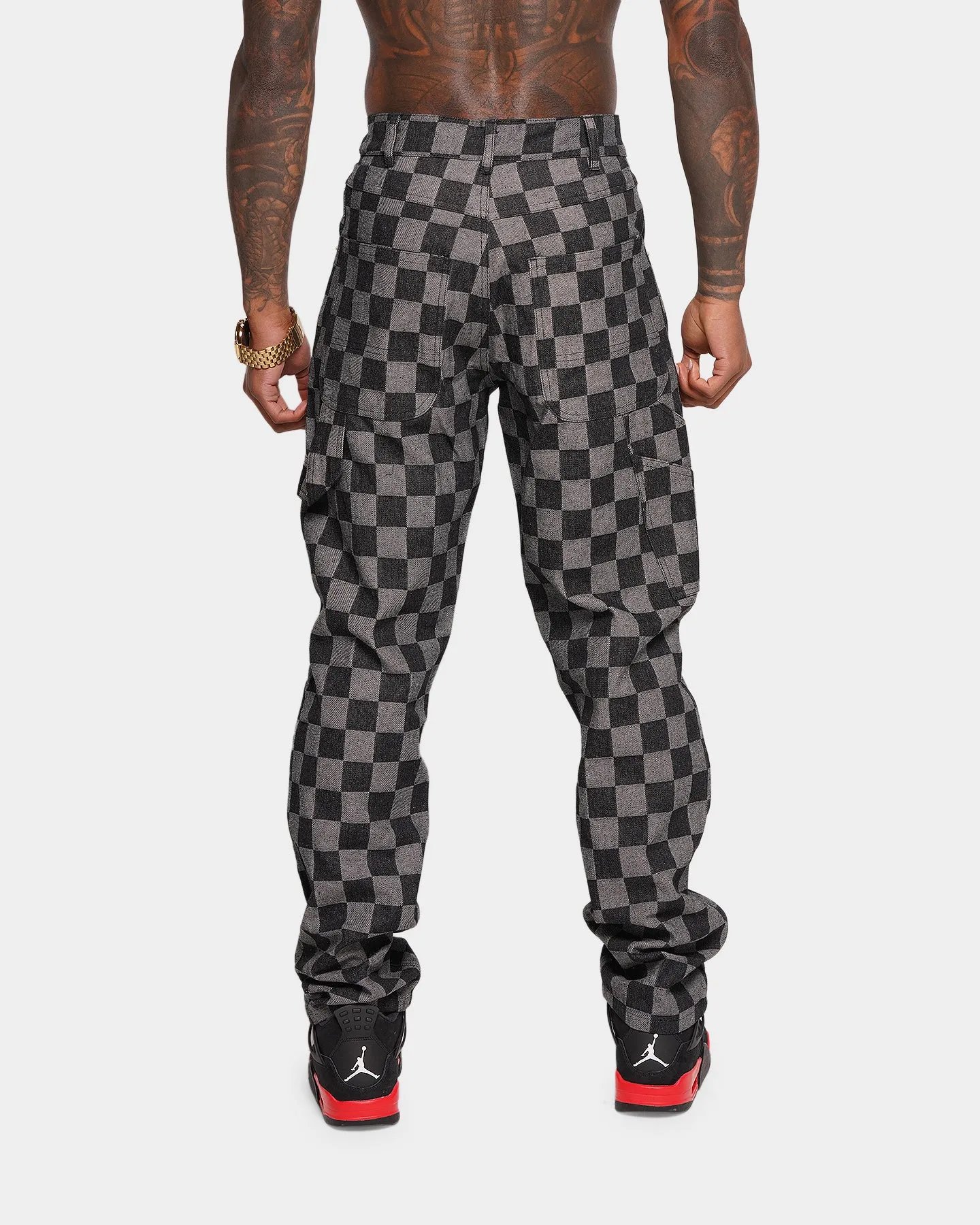 XXIII Checker Board Denim Jeans Black