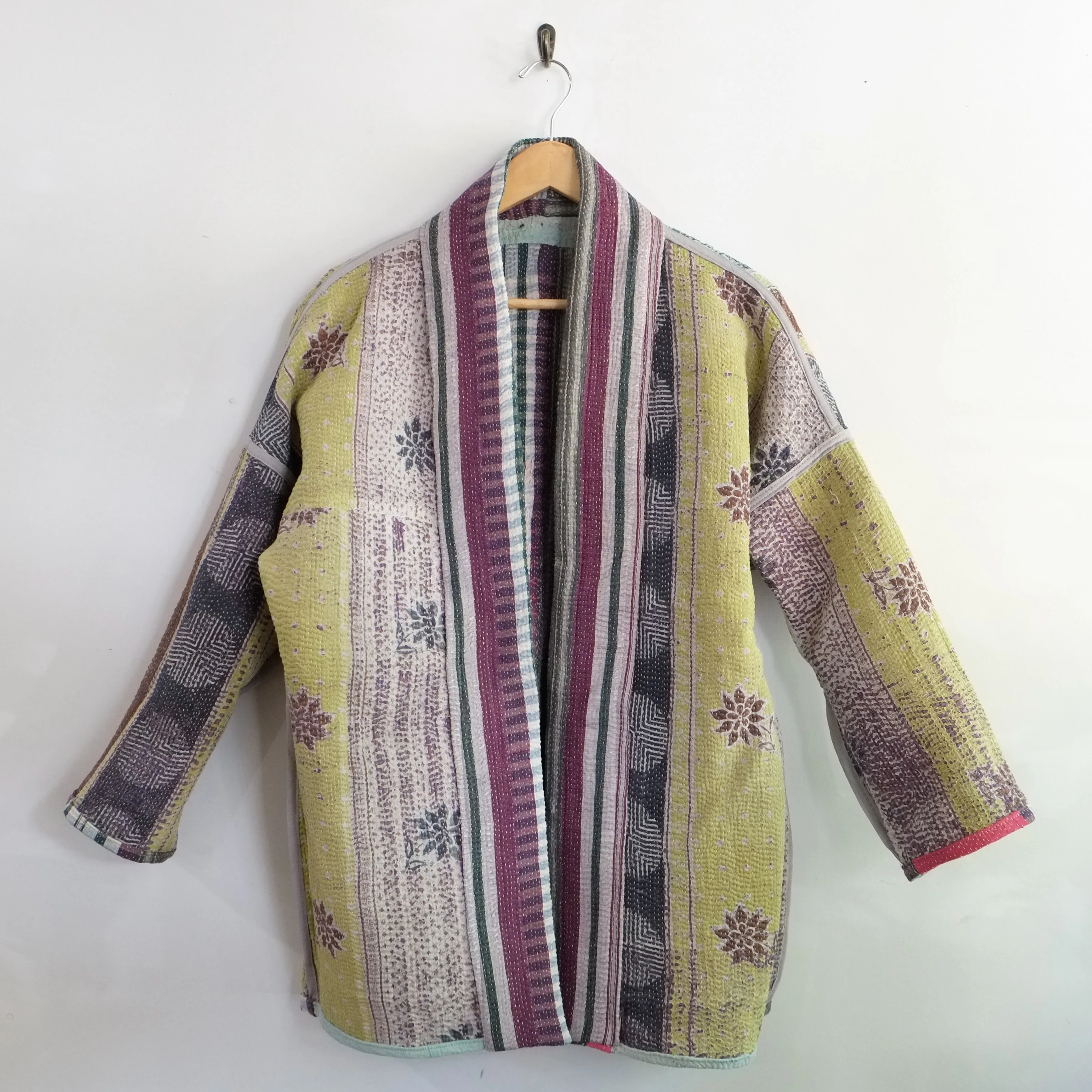 XXS Purple and Green Stripes Anoushka Jacket LL136