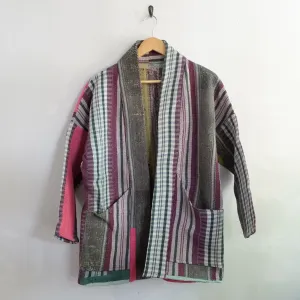 XXS Purple and Green Stripes Anoushka Jacket LL136