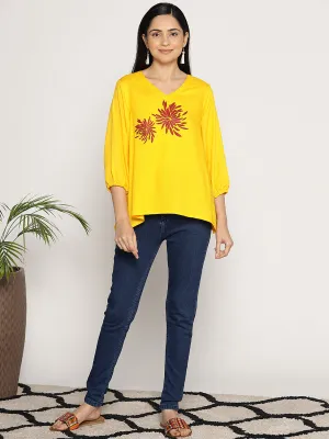 Yellow Rayon Top - OrchidRipple